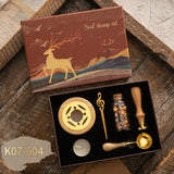 Set Vintage Kit Wedding Invitation Postcard Seag Wax Beads Seal Stamp Melting Gift Packing Box