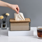 2PCS Nordic Simple Creatives Tissue Napkin Storage Box Ins Transparent