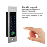RFID Keyless Door Opener Metal Access Control Scanner 100 Users Mini IP66 Waterproof Embedded Fingerprint Reader