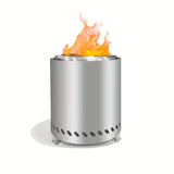 1pc, Tabletop Fire Pit 17.02 X 13.97 Cm, Low Smoke Camping Stove For Outdoor & Patio, Fueled By Pellets Or Wood, Safe Burning Table Top Firepit, With Travel Bag & Removable Ash Pan & Fireproof Mat, Silvery
