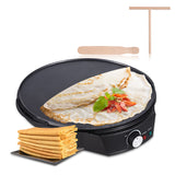 11 Inches Electric Crepe Maker - 1200W, 50-210 Celsius Degree Temperature Control, Non-stick Pancake Griddle with Wooden Spatula