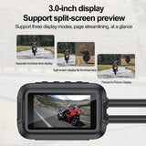 Motorcycle Special Driving Recorder DVR 3.0 Inch Waterproof Screen With Dual 1080P Cameras Support Wifi Connect Phone GPS Track