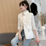 Women's stand-up collar down cotton vest