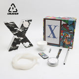 CRUSHER Acrylic Hookah Complete Kit with 4-color LED Lights Chicha Bowl Water Pipe X Letter Кальян Shishsa Smoking Set