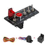Carbon Fiber Racing Car 12V Ignition Panel Rally Engine Start Red LED Toggle Switch with Cover and Indicator Light