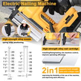 Cordless Electric Nail Gun for Straight/N-shape Nails. With Pure Copper Motor. Woodworking Universal DIY Tool. For Battery.