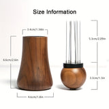 1pc Espresso Coffee Stirrer Needles 0.4mm Espresso Distribution Tools Natural Wood Handle And Stand