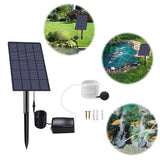 Aquarium Oxygen Aerator Low Noise Fountain Adjustable Angle Solar Powered Air Pump for Outdoor Garden