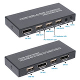 Displayport KVM Switch, 4K@60Hz DP USB Switcher For 2 Computer Share Keyboard Mouse Printer And Ultra HD Monitor