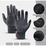 Autumn Winter Outdoor Cycg Water Windproof Thicken Warm Toucreen Shockproof Nonslip Riding Motorbike Gloves Men