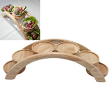 1PCS Hot Pot Arch Bridge Plate Sushi Bridge Boat Tableware Dessert Wooden Dim Sum Plate Sushi Tray Kitchen Sushi Plate
