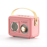Retro Radio Portable FM Receiver Vintage Bluetooth Speaker Subwoofer TF/USB/Headphones Player Rechargeable Radios for Gift