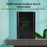 12V Rechargeable 3 Cell Solder-Free 18650 Tandem Battery Box Removable Protection Lid With DC Holder