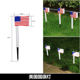 10Pcs America Flag Solar Ground Insert Lamp IP65 Waterproof Outdoor Stake Light Auto ON for Patio Lawn Yard