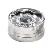 40mm 2 Layers Tobacco Grinder Gem Design Zinc Alloy Dry Herb Spice Herbal Crusher Portable Grinders for Smoking Accessories