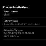 Creality 0.6mm "Unicorn" Quick-Swap Nozzle Supporting High-speed Printing at 600 mm/s Suitable for K1(2024)/K1 Max(2024)/K1C