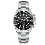 PINTIME Casuals Men's Watches 42mm Case Six-Hand Dial Stainless Steel Strap Fashion Quartz Wristwatch Waterproof Luminous Reloj