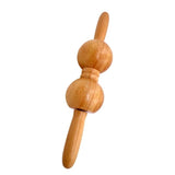 Manual two-wheel real wood wheel knock massage stick press the meridian-collateral-massage hine neck and waist point ma