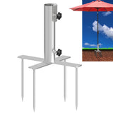 Beach Base, Stake with Design, Heavy Duty Metal Ground Grass Stands Patio Umbrella Holder Base
