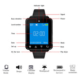 Wireless transmitter cafe hotel restaurant service system IP65 portable watch pager