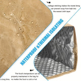 1pc Canvas Lunch Bag Imitation Kraft Paper Waterproof Thermal Insulation Large Capacity Lunch Box Reusable And Portable