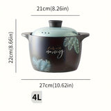 1pc Casserole Stew Pot High Temperature Resistant Soup Pot Ceramic Large Casserole Soup Pot Household Open Fire Gas