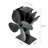 4 Blade Heat Powered Stove Fan Mini Fireplace Fan Log Wood Burner Eco-Fan Quiet Fireplace Fan Heater Efficient Heat Distribution