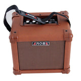 Aroma 10W Brown Amplifier Speaker Box Electric Guitar Amplifier Radio Receiver Speaker Ag-10A Handy Acoustic Guitar Amp Sound