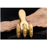 Sandalwood three-wheeled hand back, leg, abdomen, fiess camphor wood massager, wooden roller massage
