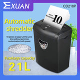 10per session Confidential 220V Office Home 21L Automatic Mute 4 * 39mm Paper Shredder