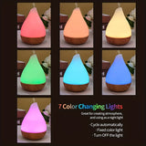 1pc Wood Grain Colorful Light Air Humidifier with Aromatherapy Diffuser
