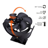 1pc Fireplace Fan, Wood Stove Fan  Adjustable 360° Rotation Black Round Back Bracket Small Trapezoidal Base , Non Electric Fan For Wood, Thermoelectric Fan Thanksgiving Halloween Christmas Gift Fall Winter Essential Fireplace Accessories