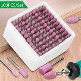 100PCS/Box Abrasive Stone Polishing Grinding Head Electric Bit Wheel 4-10mm For Dremel Drill Rotary Tools 3mm Shank