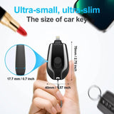 Portable Keychain Charger 1500mAh Type-C Ultra-Compact Mini Battery Pack Fast Charging Backup Power Bank For Iphone Devices