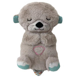 Sound hine Soothe 'N Snle Otter Portable Plush Baby Toy With Sensory Details Music Lights Light Brown Durable