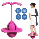 Frog Jump Exercise Equipment with Handle Elastic Wear-Resistant Ball for Children Balance Training