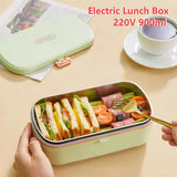 220V 900ml Electric Lunch Mini Portable 304 Stainless Steel Inner er Anhydrous Heating Silicone Sealed Food Bento Box