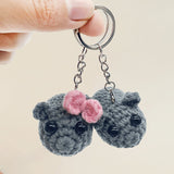 Crocheted Doll Keychain - Sad Hamster Meme, For Car Keys, Backpack & Handbag Ornament