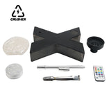 CRUSHER Acrylic X Shape Hookah Set with Tobacco Water LED Light Narguile Complete for Party Smoking Pipe Accessories
