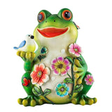 Solar Animal Statues Resin Figurine Waterproof Outdoor Frog Sculpture for Garden Patio Lawn Yard Housewarming Gifts