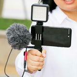 Universal Cell Phone Clip Holder Microphone Tripod Adapter for iPhone Huawei Samsung with Cold Shoe Mount for Led Video Light