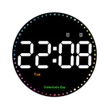 Colorful 10-inch Smart Electronic Wall Clock - Temperature, Calendar, Brightness Adjustment, Alarm with Remote for Home