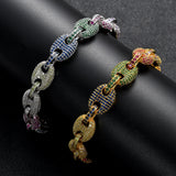Colorful Zircon Pig Nose Chain Coffee Bean Chain