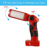 12W Cordless LED Work Light with USB Port Outdoor Flashlight Portable Spotlight for Milwaukee 20V Max Li-ion Battery