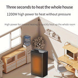 1pc, Electric Heater, Remote Control Touch Screen Electric Heating Wind, Household Desktop Rocking Head Heating Fan, PTC Heater,  For Home Office School Thanksgiving Halloween Christmas Wedding Birthday Gift Fall Winter Essential