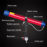 Adjustable Pneumatic Glass Air Rubber 310ml Hard Glue Sealant Applicator Caulking Gun Tool with Plastic Cones
