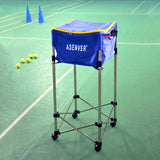 Adjustable Height Tennis Ball Box Training Device with 160 PCS Softball & Baseball - Movable Basket Storage Basin