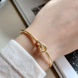 Korean Style 925 Sterling Silver Interlocking Bracelet Small Fashion