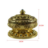 Auspicious Eight Treasure Lotus Incense Burner Alloy Plate Incense Burner Tantra Lotus Flower Censer Antique Incense Burner