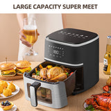 1350W Household Large-capacity Visible Electric Fryer & Intelligent Multi-Functional Air Fryer